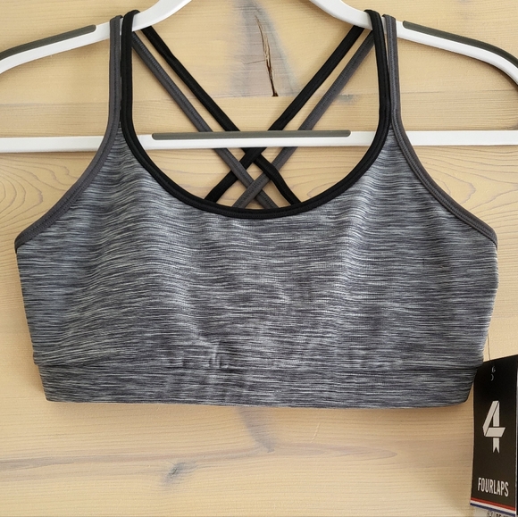 Fourlaps Other - NWT FourLaps Vitality Sports Bra Charcoal Space Dye size S